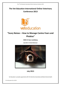 canine fears, phobias and noise aversions