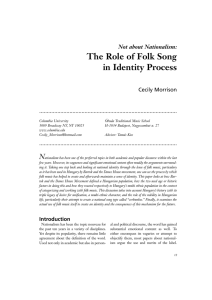 The Role of Folk Song in Identity Process