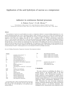 Application of the acid hydrolysis of sucrose as a temperature