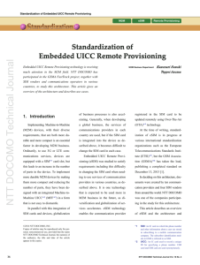 Standardization of Embedded UICC Remote Provisioning