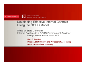 Developing Effective Internal Controls Using the COSO Model