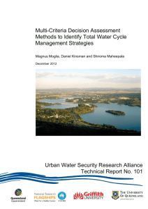 Multi-criteria decision assessment methods to identify total water