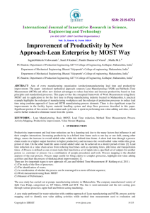 Improvement of Productivity by New Approach