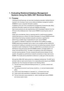 1. Evaluating Relational Database Management Systems Using the
