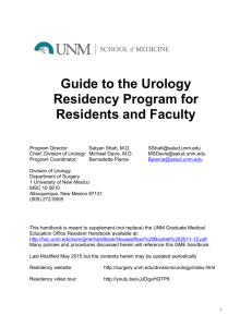 Guide to the Urology Residency Program for Residents and Faculty
