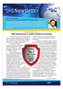 UHSNewsletter - University Of Health Sciences Lahore