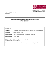 International Economics and Finance (Fast Track) FFEC906S4BCB