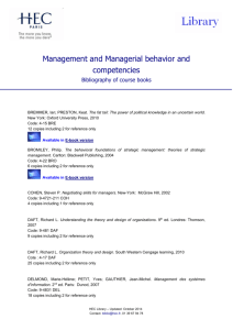 Management and Managerial behavior and competencies