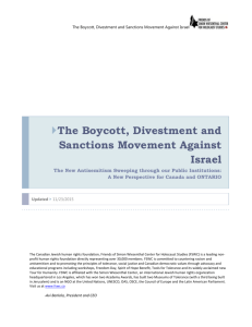 Position Paper: The Boycott, Divestment and Sanctions Movement