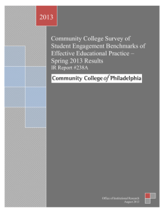 IR report #238A - Community College of Philadelphia