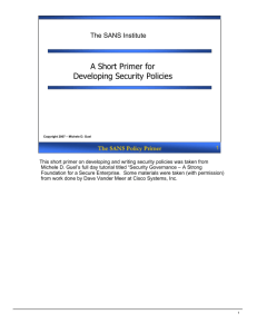 A Short Primer for Developing Security Policies