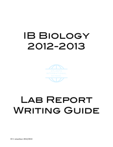 IB Biology 2012-2013 Lab Report Writing Guide