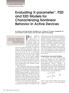 Evaluating X-parameter*, P2D and S2D Models