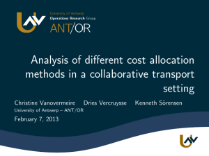 Analysis of different cost allocation methods in a