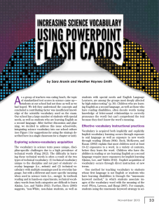 Increasing Science Vocabulary Using PowerPoint Flash Cards