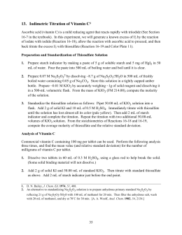 volumetric analysis of vitamin c by volumetric analysis of vitamin c by