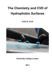 The Chemistry and CVD of Hydrophobic Surfaces