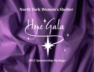 Hope Sponsor - North York Women's Shelter