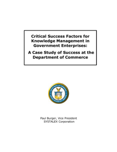 Critical Success Factors for Knowledge Management in Gover…