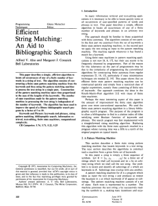 Efficient string matching: an aid to bibliographic search