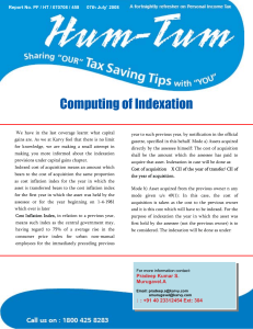 Computing of Indexation