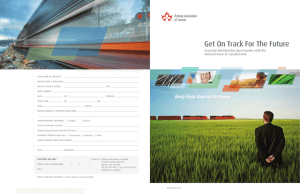 Get On Track For The Future - Railway Association of Canada