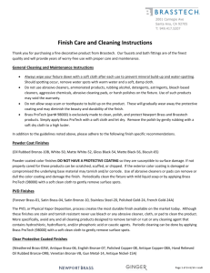Finish Care and Cleaning Instructions