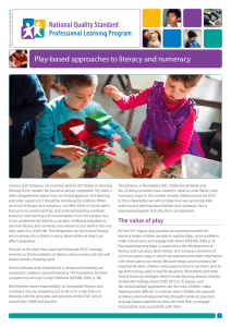 Play-based approaches to literacy and numeracy