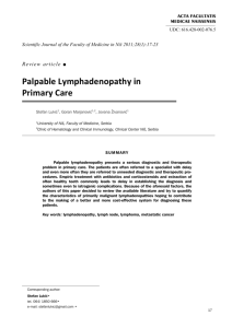 Palpable Lymphadenopathy in Primary Care