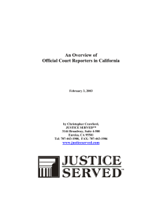 An Overview of Official Court Reporters in California