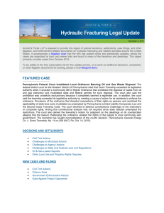 Hydraulic Fracturing Legal Update