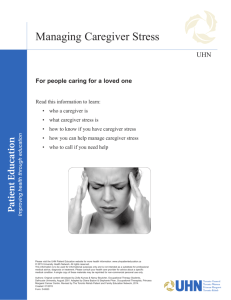 Managing Caregiver Stress - the University Health Network