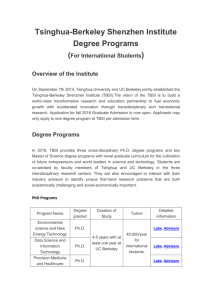Tsinghua-Berkeley Shenzhen Institute Degree Programs