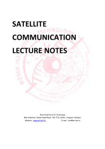 Satellite Communications - World institute of Technology