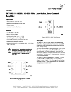 SKY67015-396LF 30-300 MHz Low-Noise, Low-Current