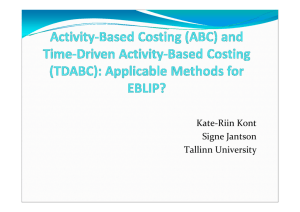 Activity-Based Costing (ABC) and Time-Driven Activity