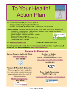To Your Health! Action Plan