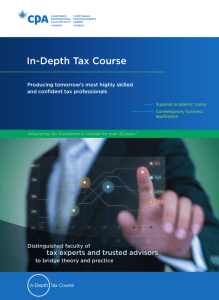 In-Depth Tax Course - CICA Conferences & Courses