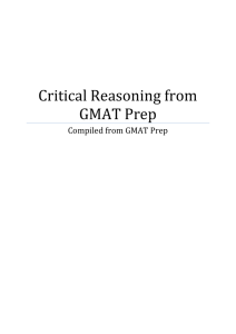 GMAT Prep Critical reasoning