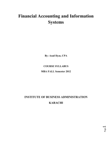 Financial Accounting and Information Systems - iba