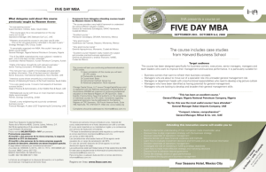 FIVE DAY MBA