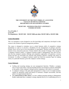 MGMT 3031 - UWI St. Augustine - The University of the West Indies