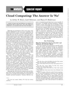 Cloud Computing: The Answer Is 'No'