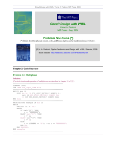 Circuit Design with VHDL Problem Solutions (*)