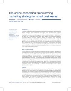 The online connection: transforming marketing strategy for small