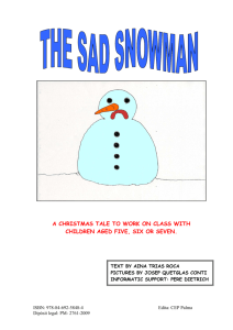 THE SAD SNOWMAN. Lesson Plan
