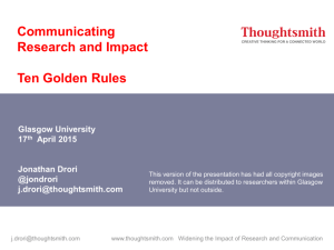 Communicating Research and Impact Ten Golden Rules