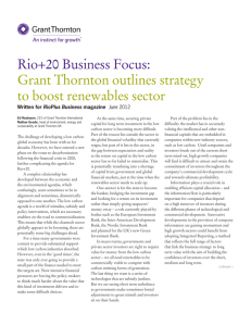 Rio+20 Business Focus: Grant Thornton outlines strategy to boost