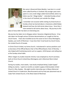 Reverend Elaine Beattie - Manotick United Church