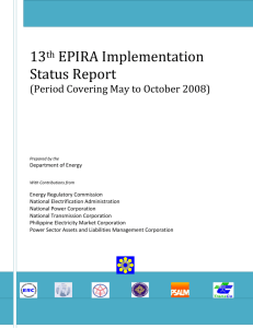 13th EPIRA Implementation Status Report